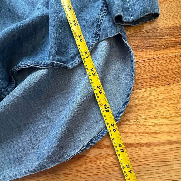 ANTHROPOLOGIE x  Cloth & Stone Shirt Womens XS Blue Hi low Chambray Denim Tunic - Picture 5 of 9